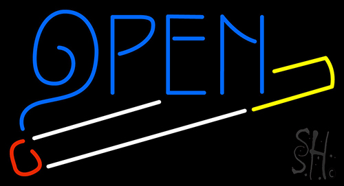Open With Cigarette Neon Sign