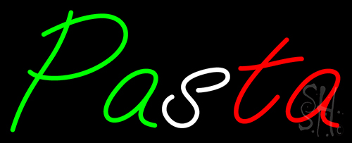 Pasta Italian Flag Colors Neon Sign