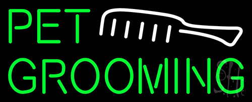 Pet Grooming With White Logo Neon Sign