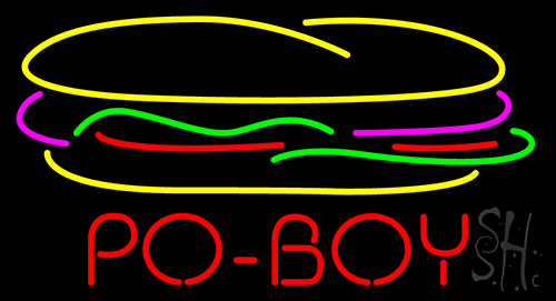 Po Boy Sandwiches Neon Sign