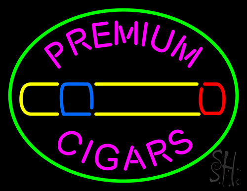 Premium Cigars Logo Neon Sign