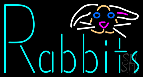 Rabbits With Logo Neon Sign