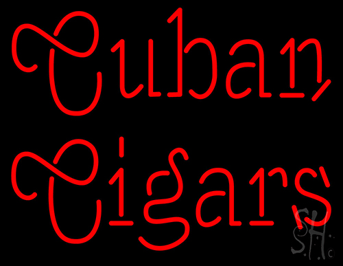 Red Cuban Cigars Neon Sign