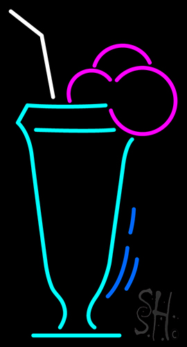 Soda Glass Turquoise Logo Neon Sign