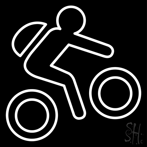 Sports Mountain Biking Icon Neon Sign