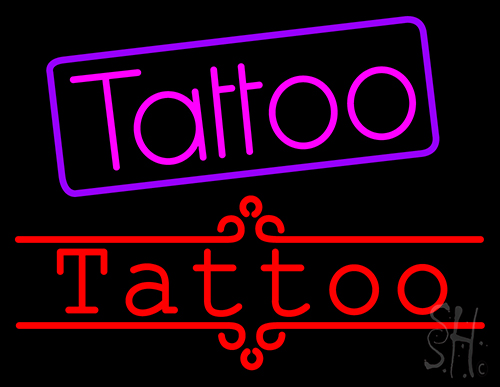 Tattoo With Border Neon Sign