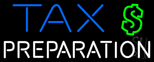 Tax Preparation Neon Sign