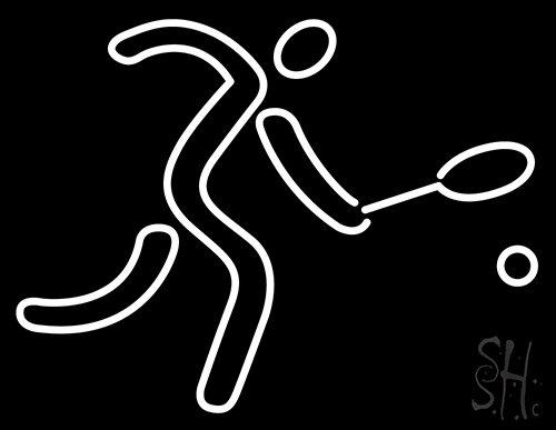 Tennis Player With Tennis And Ball Neon Sign