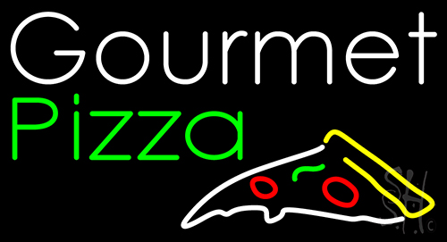 White Gourmet Pizza With Logo Neon Sign