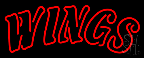 Wings In Red Double Stroke Neon Sign