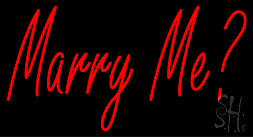 Marry Me Red Letters Neon Sign