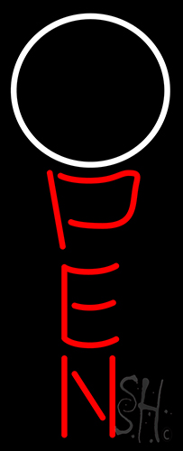 Open Like A Golf Tee In Red Neon Sign