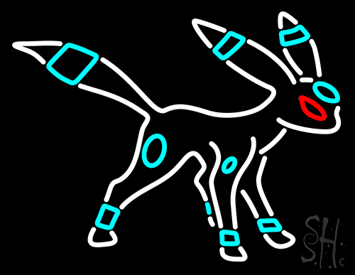 Pokemon Turquoise Characters Neon Sign
