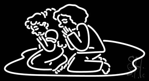 Praying Hands Clipart Neon Sign