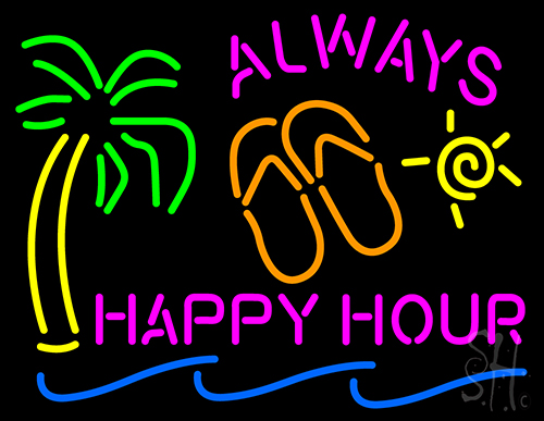 Always Happy Hour Neon Sign