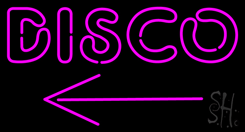 Disco With Arrow Neon Sign