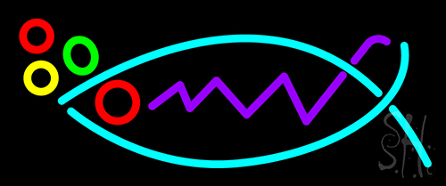 Multicolor Fish Logo Neon Sign