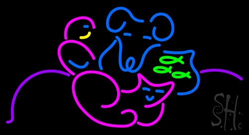 Multicolor Pet Logo Neon Sign