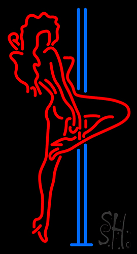Red Hot Girl With Poll Neon Sign