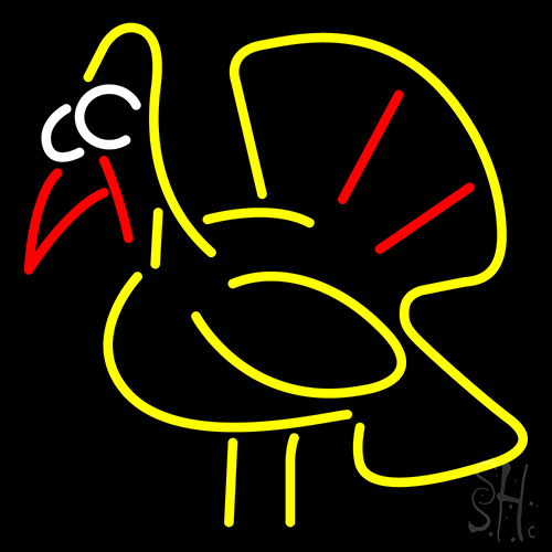 Turkey Bird Logo Neon Sign