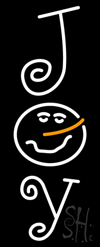 White Joy Logo Neon Sign