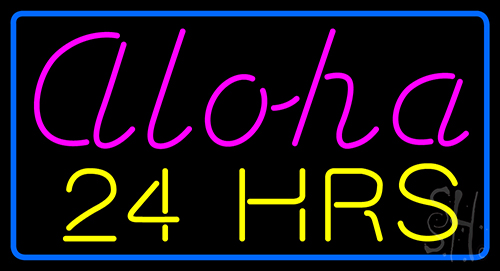 Aloha 24 Hrs Neon Sign