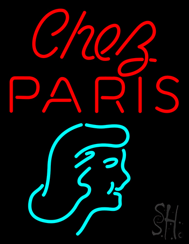 Chez Paris Girl Logo Neon Sign