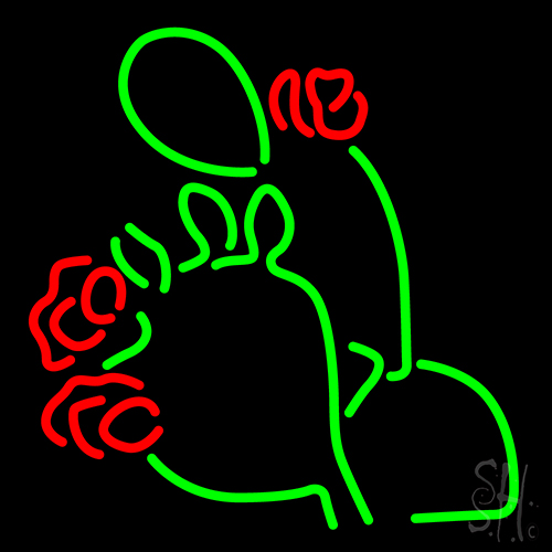 Flower Logo With Pot Neon Sign