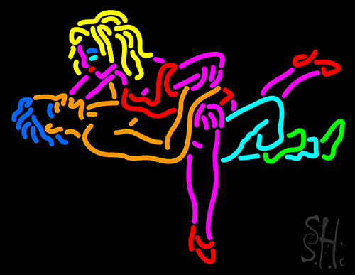 Girl With Boy Neon Sign