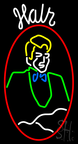 Hair With Man Neon Sign