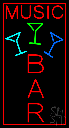 Music Bar Logo Neon Sign
