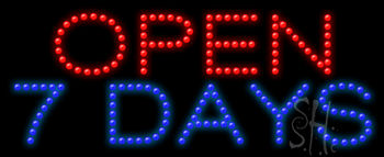 Open 7 Days Animated LED Sign