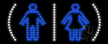 Restrooms Logo Animated LED Sign