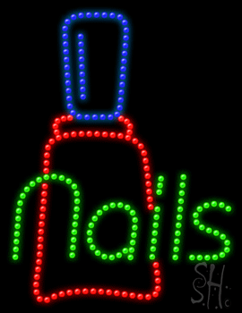 Nails Animated LED Sign