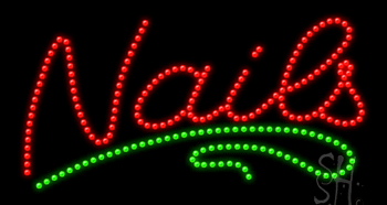 Nails Animated LED Sign