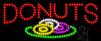 Donut Red and Logo Animated LED Sign