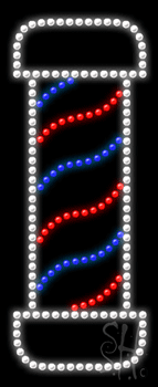 Barber logo (vertical) Animated LED Sign