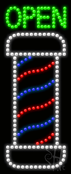 Barber Open (vertical) Animated LED Sign