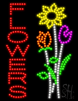 Flowers (vertical) Animated LED Sign