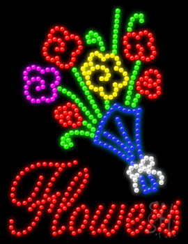 Flowers (vertical) Animated LED Sign