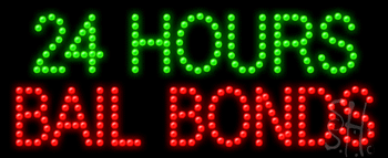 24 Hours Bail Bonds Animated LED Sign