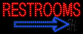 Restrooms Animated LED Sign