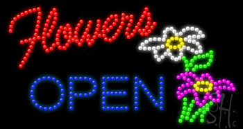 Flowers Open Animated LED Sign
