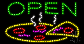 Open Pizza Animated LED Sign