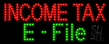 Income Tax E-File Animated LED Sign