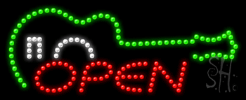 Music Open Animated LED Sign