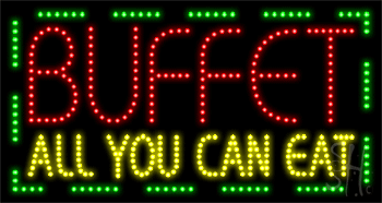 Buffet All You Can Eat Animated LED Sign