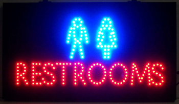 Restrooms LED Sign