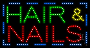 Hair and Nails Animated LED Sign