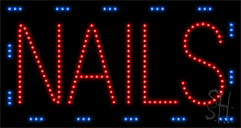 Nails Animated LED Sign